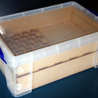 Sally 4th produce MDF figure storage inserts for Really Useful Boxes
